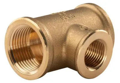 Produktbild von Messing Gewinde-Fitting T-Stück Mittelabgang reduziert 1'IG - 1/2'IG - 1'IG - schwere Ausführung