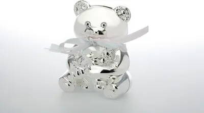 Produktbild von Spardose  Bär versilbert H 11,0cm