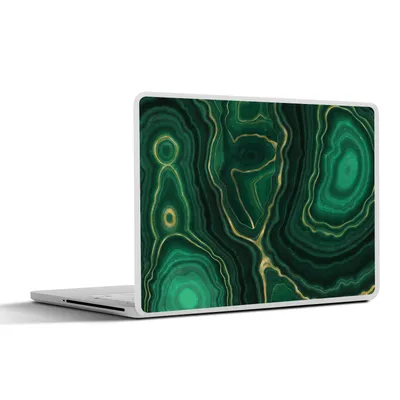 Produktbild von MuchoWow® Laptop Aufkleber Sticker Cover Gold - Grün - Achatstein - Geode - Marmor 31x22.5 cm - Laptop-Deko