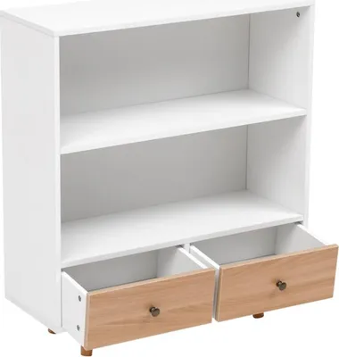 Produktbild von Happy Home Sideboard Kommode offenes Regal mit 2 Schubladen weiß