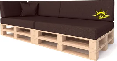 Produktbild von Pillows24 - Palettenkissen mit abnehmbarem Bezug - 6ER SET | Polster für Europaletten 120x80 Sofa - Wasserfest - Outdoor/Indoor | Braun