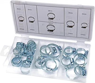 Produktbild von Schlauchklemmensortiment 26tlg Schlauchschellen Klemmschellen Klemmen 16-40mm
