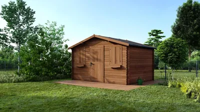 Immagine prodotto di Casetta da giardino in legno - 12m2 - 4x3m - impregnata - 28mm - colore: marrone