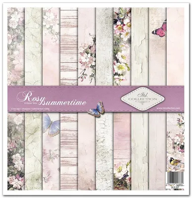 Image de ITD Set 11 pcs 31x32cm recto papier scrapbooking 200g, Rosy Summertime