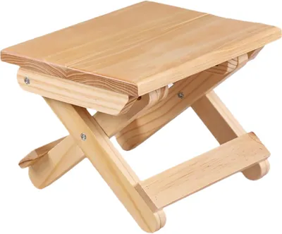 Produktbild von Klappbarer Tritthocker aus Massivholz, Tritthocker aus Holz für Kinder, tragbarer Tritthocker für Küche, Schlafzimmer, Wohnzimmer, Badezimmer, Garten, Camping