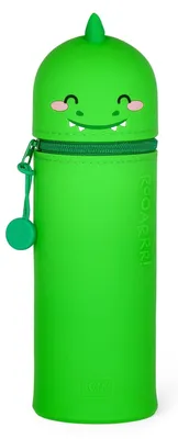 2-in-1 Silikon-Federmäppchen Dino, 18,5 cm, Stiftehalter