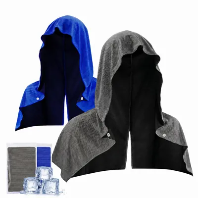 Produktbild von 2er Set Kühlendes Kapuzentuch, UPF 50+ Sonnenschutz, Kühlendes Sporthandtuch, Sofortige Kühlung für Nacken & Gesicht, Sport, Camping,Radfahren,Outdoor