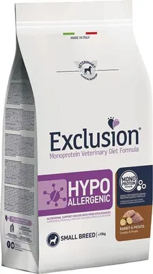Produktbild von EXCLUSION HYRS02 SMALL BREED hypoallergene Granulat 2 kg, Kaninchen/Kartoffeln