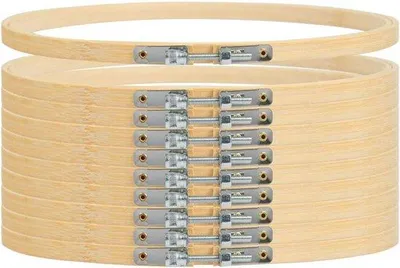 Immagine prodotto di Telaio per ricamo in legno da 20 cm, set da 10 pezzi