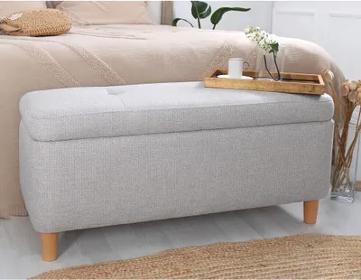 Obrázok produktu pre Hanah Home, Rocio - svetlosivá, puf, svetlosivá, 100 x 41 x 45 cm