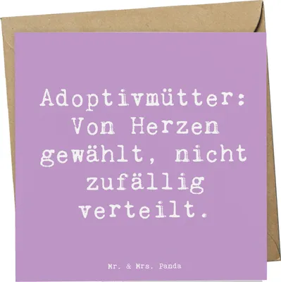 Produktbild von Mr. & Mrs. Panda Klappkarte Spruch Adoptivmutter Liebe - Lavendeltraum - Geschenk, Familie, Grußkarte, Adoption, doppelkarte, Freude, Glückwunschkarte, anlasskarte