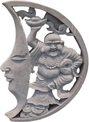 Immagine prodotto di Bellissimo murale di Buddha in pietra fusa Nuovo resistente al gelo e agli agenti atmosferici A-HCHB