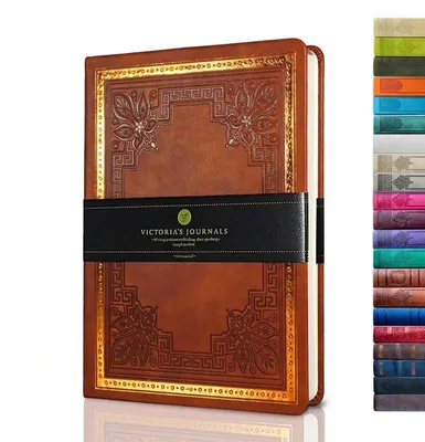 Produktbild von Tagebuch Kunstleder Vintage Hardcover liniertes Notizbuch A5 Brown 14,5 x 20,5 cm 320 Seiten