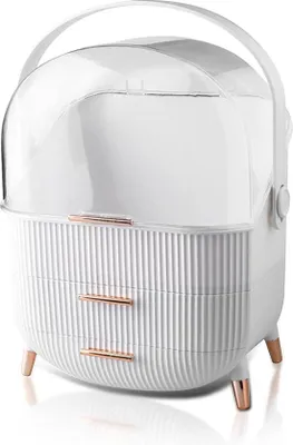 Immagine prodotto di Organizzatore per trucchi Famanu con 3 cassetti – ideale per bagno, camera da letto, comò