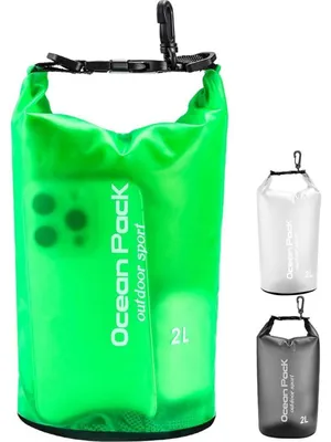 Produktbild von Wasserdichte Tasche 20L 10L 5L 2L mit Schultergurt Grün PVC