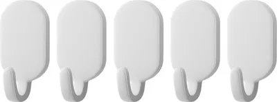 Produktbild von 5 Stück/Set Wandhaken Kohlenstoffstahl, modern, ohne Bohren, selbstklebend, strapazierfähig, multifunktional, für Schlüssel, Taschen, Handtücher, Kleidung, Regenschirme, Tür, Aufhänger, Badezimmer, Küchenbedarf