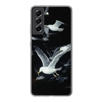Produktbild von MuchoWow® Handyhülle Schutzhülle Hülle für Samsung Galaxy S21 FE Vogel - Schwarz - Schwarm Silikon Softcase Handy Hülle - Mobiltelefonhülle