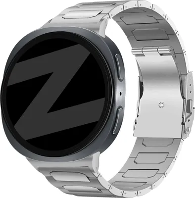 Produktbild von Bandz Titanium Band 'Deluxe' - hochwertiges Titanium Uhrenarmband - passend für Samsung Galaxy Watch 8 - 40mm / Galaxy Watch 8 - 44mm / Galaxy Watch 8 Classic (silber)