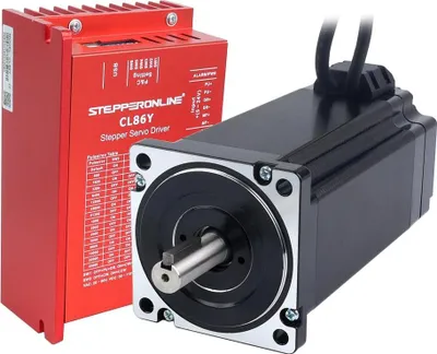 Obrázek produktu pro Krokový motor, 12Nm přídržný moment, Uzavřený řídicí systém, Bez napájení, 14mm