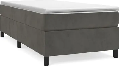 Image de vidaXL Lit boxspring avec matelas gris foncé 90x200 cm velours