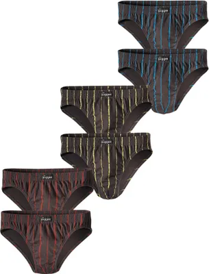 Produktbild von LE JOGGER Slip 6 er-Pack grau-rot, grau-blau, grau-gelb Größe 7