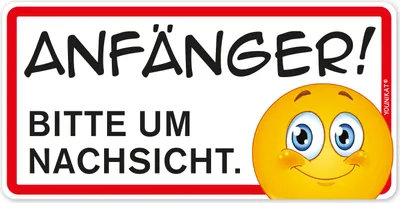 Produktbild von younikat Fahranfänger Geschenk zum Führerschein I Magnet 20 x 10 cm I Anfänger! Bitte um Nachsicht I Motiv Smile I wetterfest magnetisch I kfz360