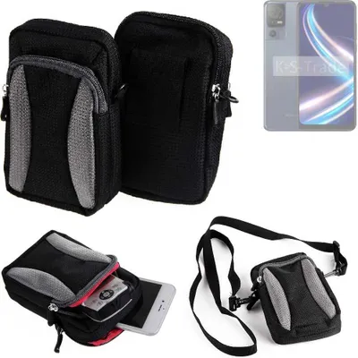 Produktbild von K-S-Trade Holster Schutz Hülle kompatibel mit Sharp Aquos V7 Plus Handy Hülle Gürteltasche Umhängetasche mit Zusatzfach schwarz