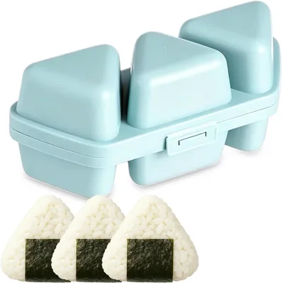 Produktbild von Onigiri Form Dreieck Ergibt 6 Reisbällchen, Sushi-Form Onigiri Maker, Sushi Maker für Sushi Onigiri, für Küche, DIY, Sushi - Einfache Herstellung von Onigiri (Blau)