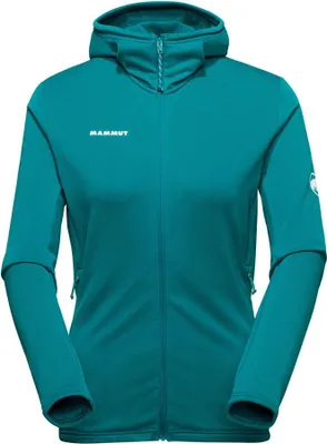 Türkisfarbene Mammut Aconcagua Light ML Jacke mit Kapuze und durchgehendem Reißverschluss