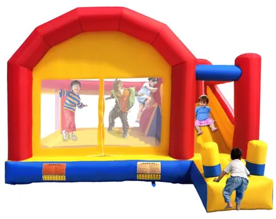 Image de Château gonflable Château de saut - Trampoline, toboggan et mur d'escalade - Sans souffleur - Pour 4 à 6 enfants
