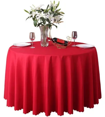 Immagine prodotto di Tovaglia rotonda, colore rosso, 240 cm, in poliestere