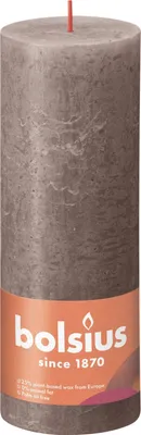 Immagine prodotto di BOLSIUS Stumpenkerze Rustiko Shine 19x7cm rustikales Taupe