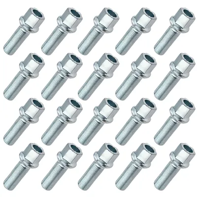 Obrázek produktu pro 20x šrouby kol pro hliníkové ocelové ráfky M14x1,5 s kulovým límcem R14 35mm SW17