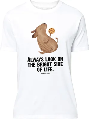 Produktbild von Mr. & Mrs. Panda Größe L T-Shirt Hund Keks - Weiß - Geschenk, Tshirt, Sprüche, Optimistisch, Hundesnacks, Hundemama, Hundekekse, Shirt, mit Spruch