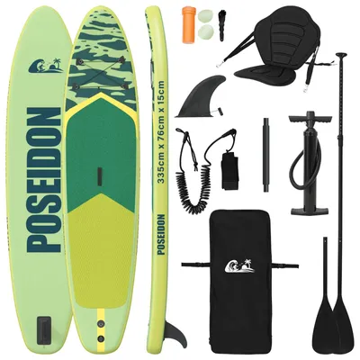 Produktbild von SUP Board mit Sitz 2-in-1 POSEIDON 335 x 76 x 15 cm Grün für