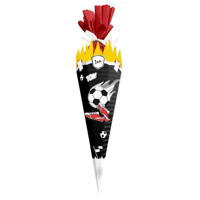 Produktbild von itenga SCHULTÜTEN Bastelset 68cm "FUSSBALL" Deutschland V3  schwarz rot gelb