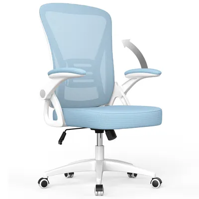 Produktbild von Kancelárske kreslo - Ergonomické sedadlo - Kreslo s 90° sklopnou podrúčkou - Bedrová opierka - Výškovo nastaviteľné - Modré