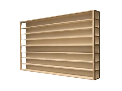 Produktbild von Vitrine Setzkasten Schaukasten Wandregal E42AM / 90 cm Fächer 8 Spur H0 mit Nuten inklusive Plexiglas