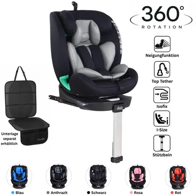 Produktbild von Autokindersitz Kindersitz Isofix 360° drehbar ECE R129/04 40-150cm K6 Spin Pro Schwarz