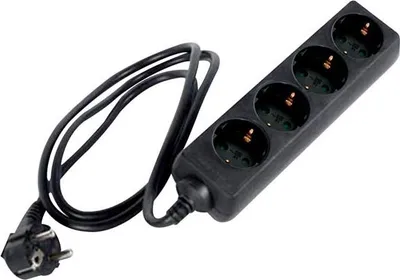 Produktbild von 4-Way Socket-Outlet - 1.5 M Cable - Black - Schuko