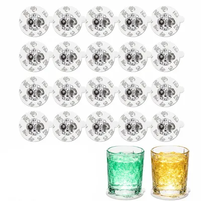 Produktbild von LED-Leuchtaufkleber für Gläser, 20 Stück, 7 Farben, 6 cm, selbstklebend, batteriebetrieben, für und Festpartys
