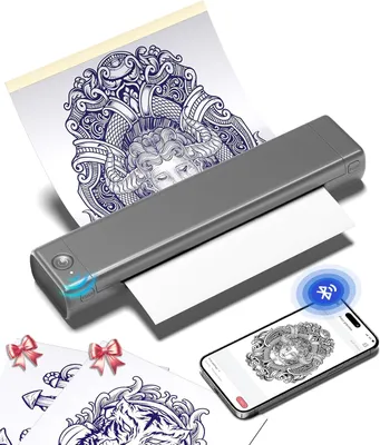 Produktbild von Drucker Tattoo Stencil Drucker Transfer Maschine Professionelle Thermodrucker Kopierer Kompatibel mit Smartphone und PC mit 10pcs Transferpapier