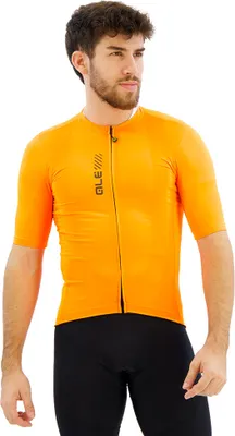 Zdjęcie produktu dla Koszulka rowerowa z krótkim rękawem ALÉ – PRAGMA COLOR BLOCK – pomarańczowa, rozmiar M