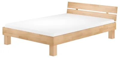 Produktbild von Doppelbett 140x200 Futonbett Bettrahmen Buchebett natur massiv Gästebett Zubehör wählbar V-60.80-14Rollrost und Matratze inkl.