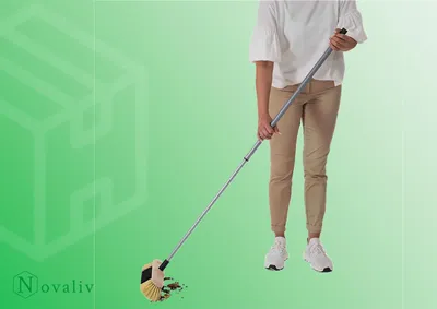 Obrázek produktu pro Novaliv 1x pokojové koště bez násady I jemné syntetické štětiny I ruční koště dřevěné I salonní koště zametací koště s nití #1