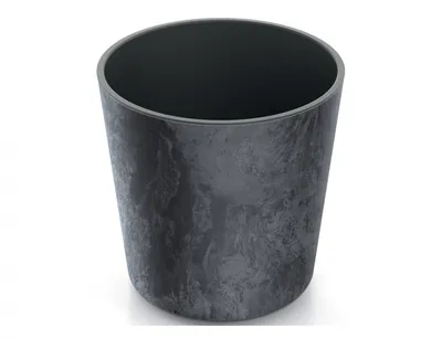 Produktbild von Blumentopf URBI ROUND EFFECT mit Einsatz 30 cm - Farbe: anthrazit
