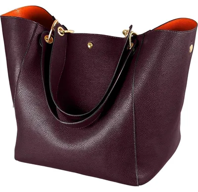 Productafbeelding van Damen shopper tas met handgrepen, groot, van kunstleer, kleur: koffie, afmetingen: 28x21x29 cm