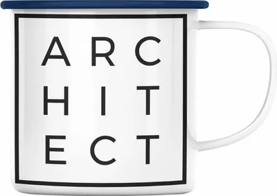 Produktbild von Trendation - Architekt Geschenke Emaille Tasse Lustig Emaille Emaille Tasse mit Spruch Architektur Architekten Geschenkidee Spruch Sprüche Lustige Emaille Tasse (Blau)