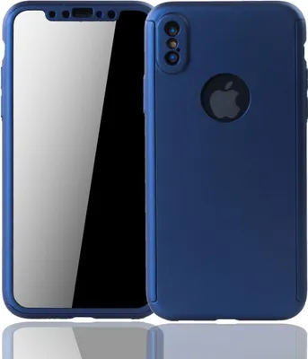 Produktbild von Handyhülle Schutzhülle für Apple iPhone X Full Case Cover Displayschutz 360 Blau