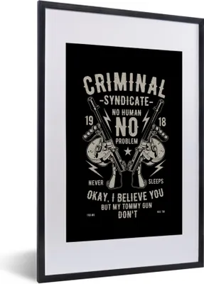 Produktbild von MuchoWow® MuchoWow® Gerahmtes Poster Mancave - Waffen - Schwarz - Vintage 40x60 cm - Poster mit zchwarzem Bilderrahmen - Poster in Rahmen